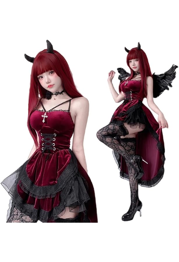 希少✨グラビル☆デビルワンピース　赤黒　スパイダー　仮装　コスプレ 楽天市場】赤 ハロウィン コスプレ 魔女 仮装 悪魔 デビル 大人 女性